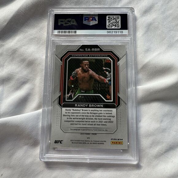 2023 Panini Prizm UFC Randy Brown Superstar Auto PSA Gem Mint 10 SARBR Undercard - Picture 2 of 2